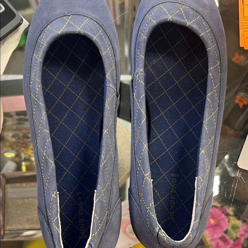 Lands' End Women's Quilted Blue Flats NWOT